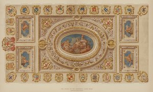 Loftet i Aldermens Court Room, Guildhall, City of London, malet af Sir James Thornhill af English School